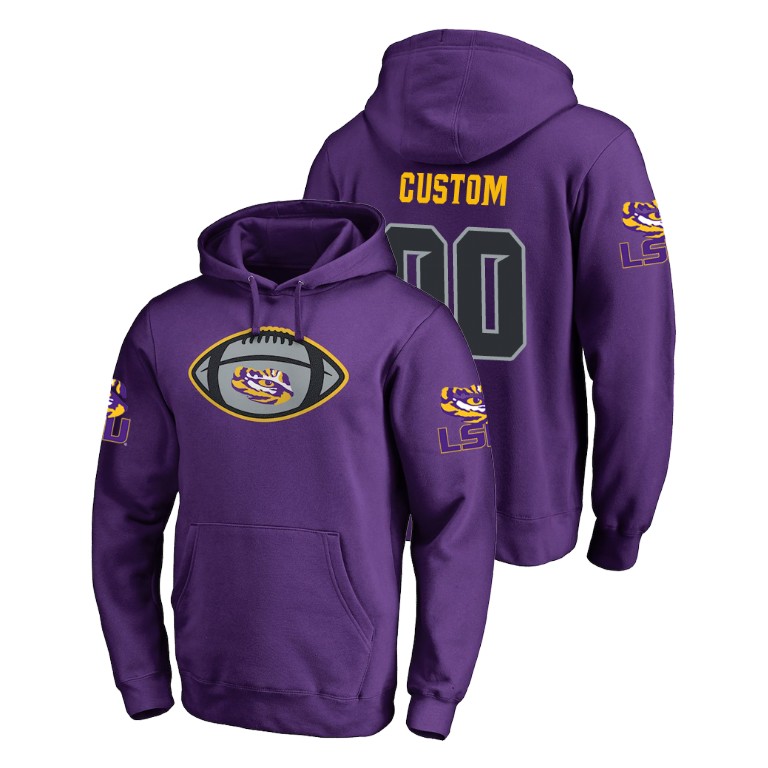 Men's Fanatics Branded #00 Custom LSU Tigers Football Purple Game Ball Hoodie