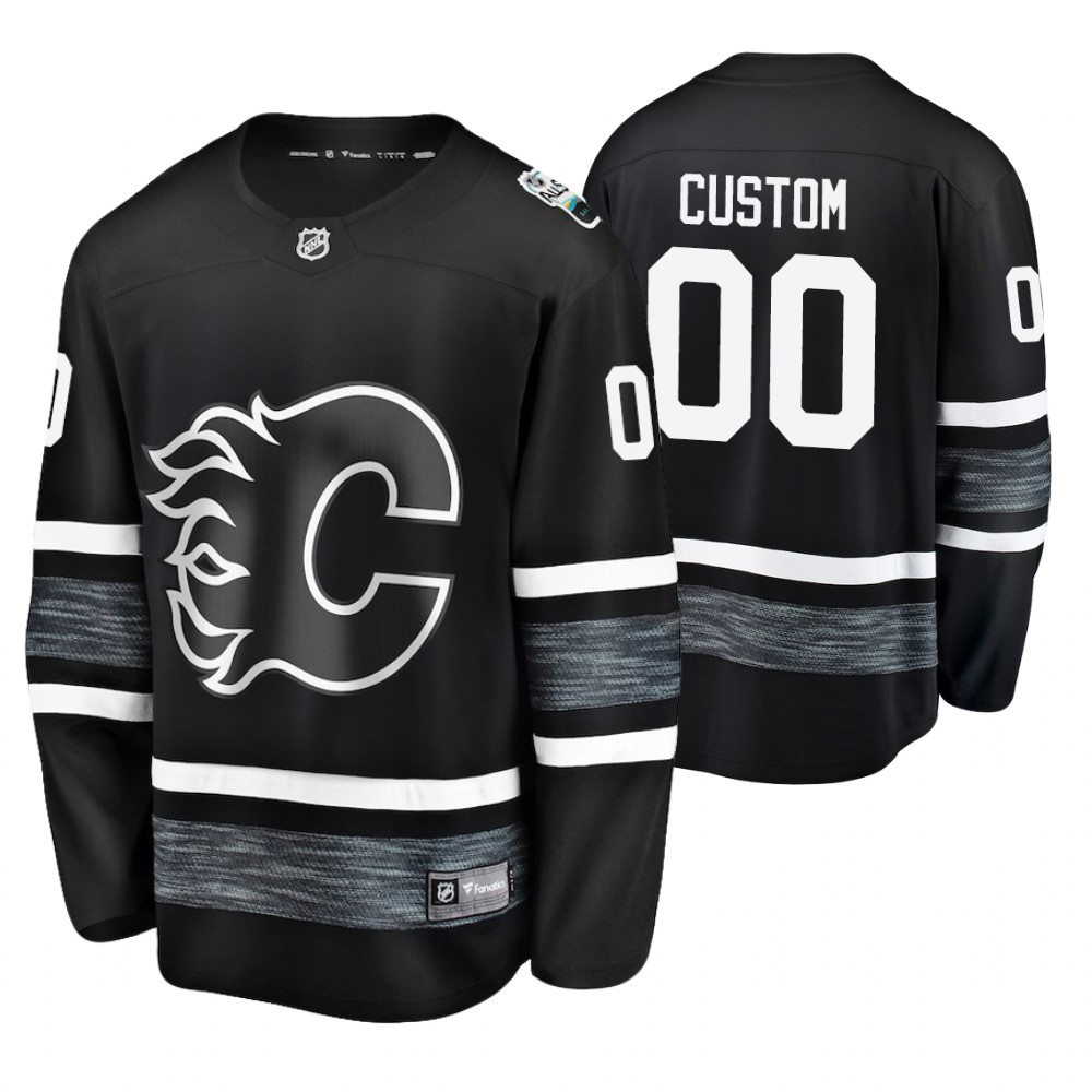 Men's Flames #00 Custom Black 2019 NHL All-Star Jersey