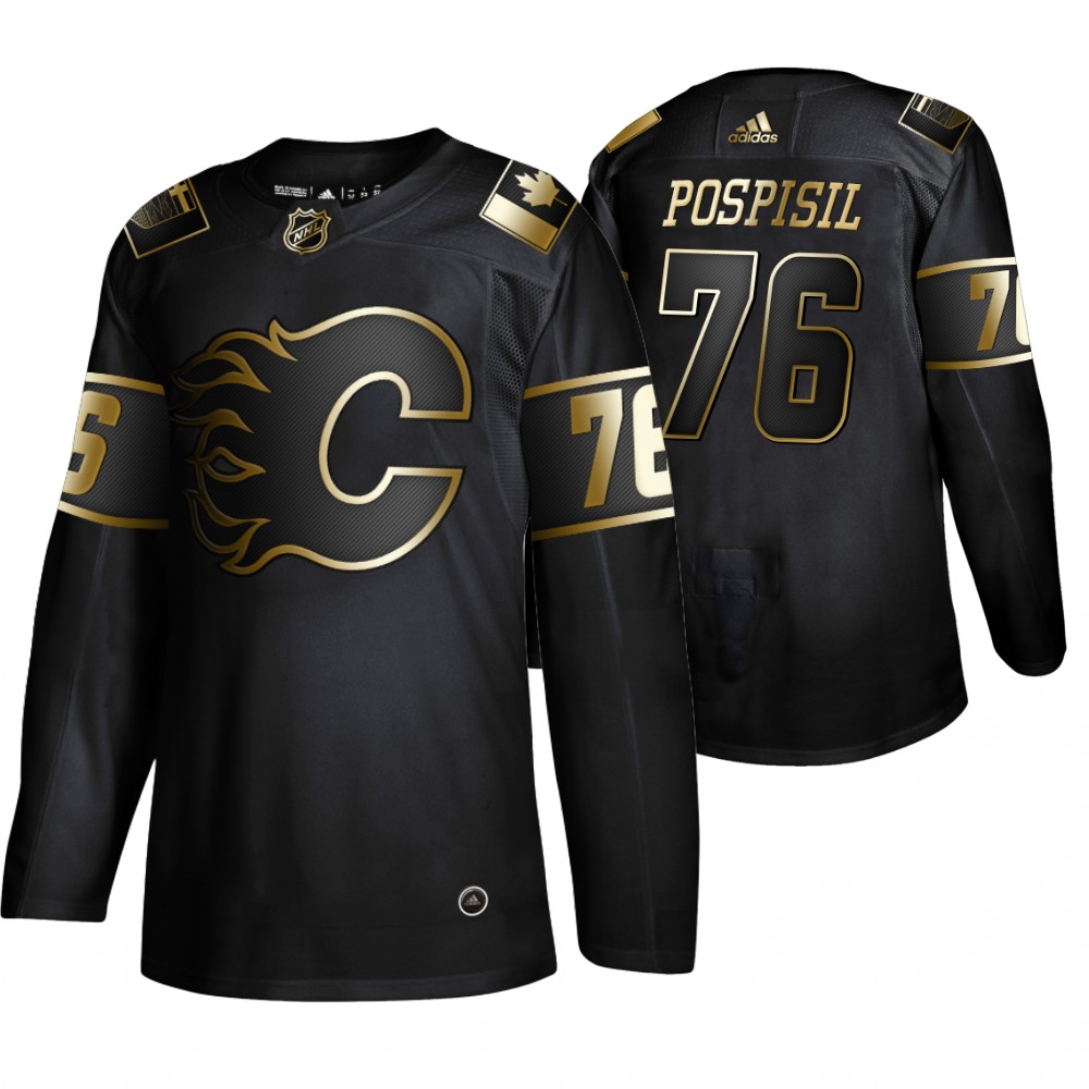Men's Flames NHL Golden Edition Black Jersey