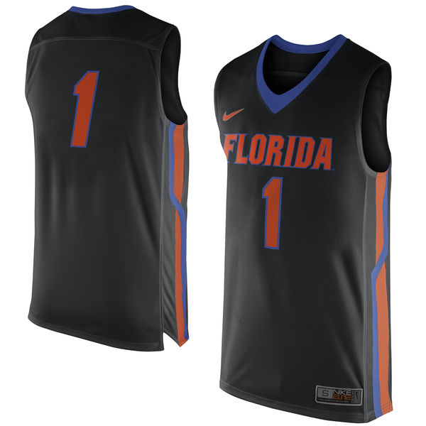Men's Florida Gators #1 Black Basketball Jersey