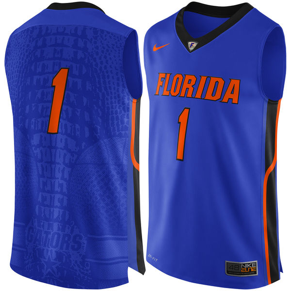 Men's Florida Gators #1 Royal Blue Basketball Jersey
