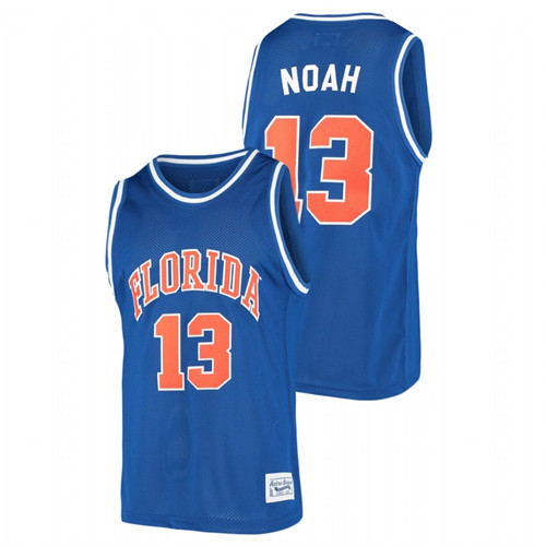Men's Florida Gators #13 Joakim Noah Royal Retro College Baketball Alumni Jersey