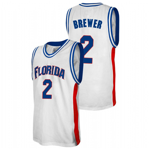 Men's Florida Gators #2 White Corey Brewer College Baketball Alumni Jersey