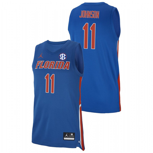 Men's Florida Gators 2019-20 #11 Royal Keyontae Johnson College Basketball Replica Jersey