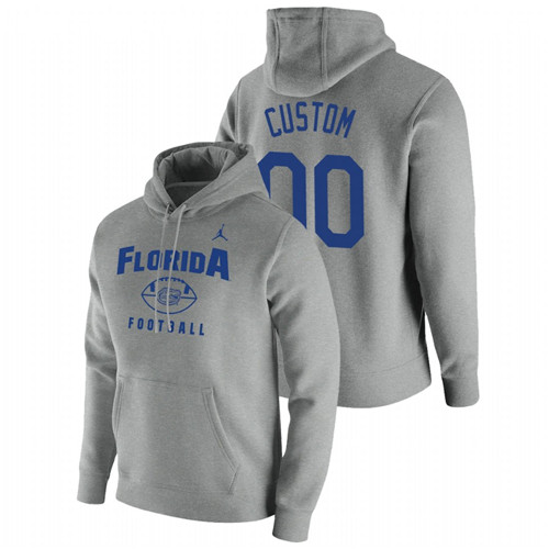 Men's Florida Gators Custom Gray Oopty Oop Pullover Football Hoodie