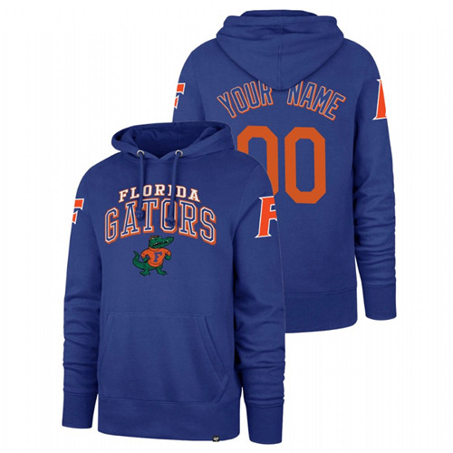 Men's Florida Gators Custom Royal Double Decker Vintage Headline Hoodie