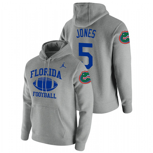 Men's Florida Gators Emory Jones Heathered Gray Retro Football Pullover Hoodie