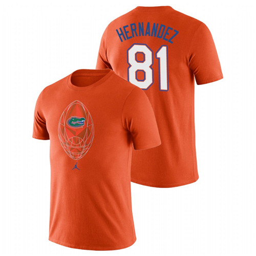 Men's Florida Gators Football Icon Aaron Hernandez Orange T-Shirt