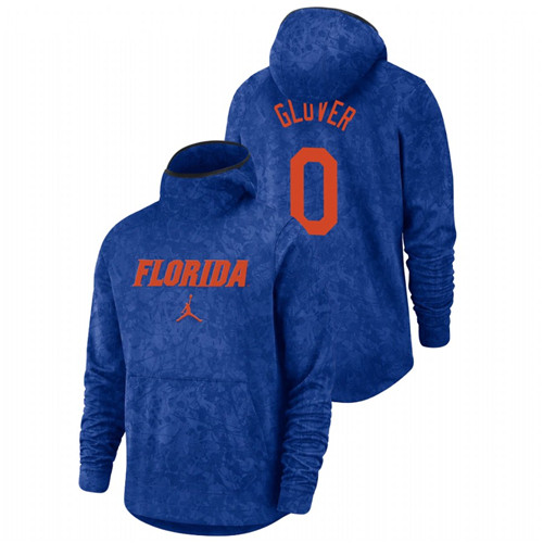 Men's Florida Gators Ques Glover Royal Basketball Spotlight Team Logo Pullover Hoodie