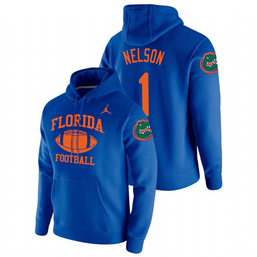 Men's Florida Gators Reggie Nelson Royal Retro Football Pullover Hoodie