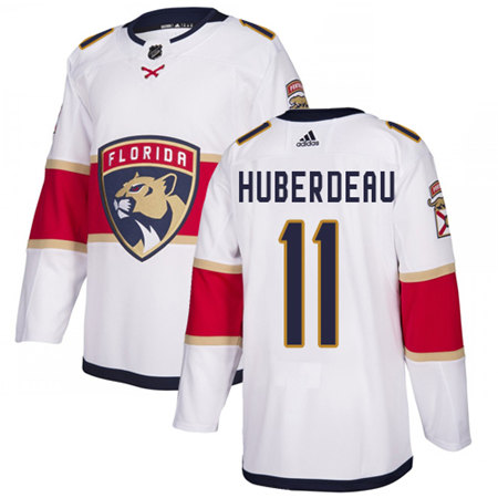Men's Florida Panthers #11 Jonathan Huberdeau Adidas White Away Stitched