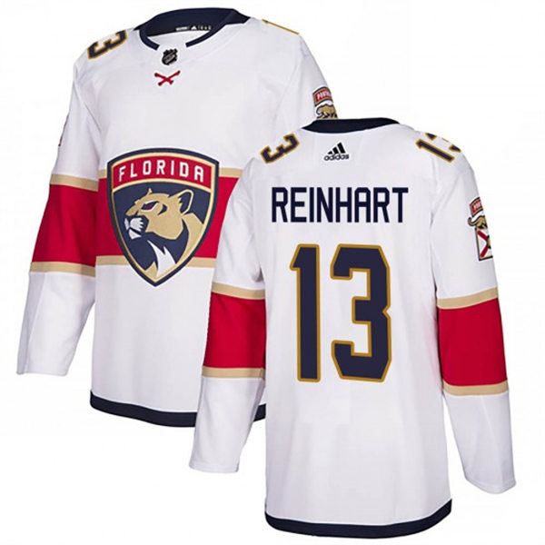 Men's Florida Panthers #13 Sam Reinhart Adidas White Away Player Jersey Stitched