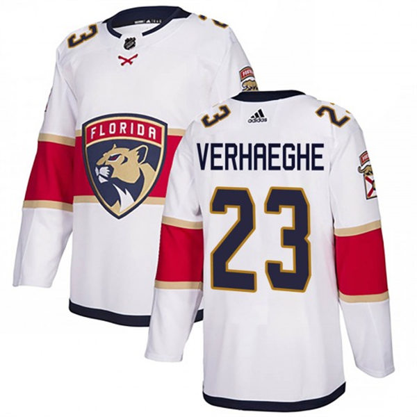 Men's Florida Panthers #23 Carter Verhaeghe Adidas White Away Player Jersey Stitched