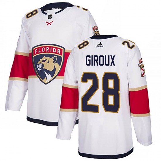 Men's Florida Panthers #28 Claude Giroux Adidas White Away Jersey Stitched