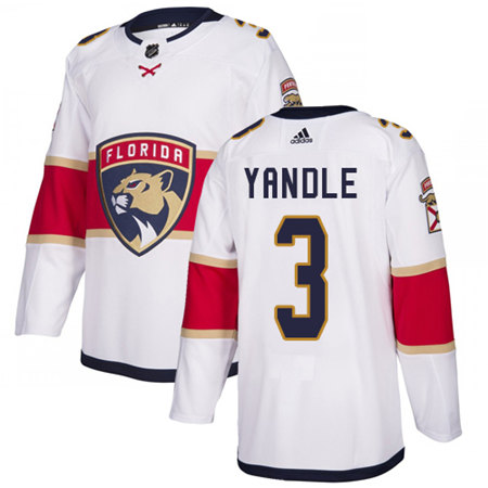 Men's Florida Panthers #3 Keith Yandle Adidas White Away Jersey Stitched