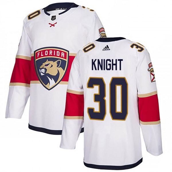 Men's Florida Panthers #30 Spencer Knight Adidas White Away Player Jersey Stitched