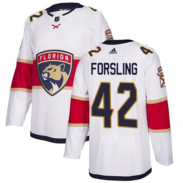 Men's Florida Panthers #42 Gustav Forsling Adidas White Away Player Jersey Stitched