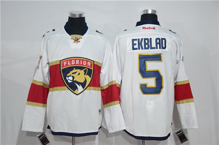 Men's Florida Panthers #5 Aaron Ekblad Adidas White Away Jersey Stitched