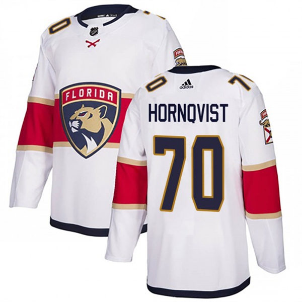 Men's Florida Panthers #70 Patric Hornqvist Adidas White Away Player Jersey Stitched