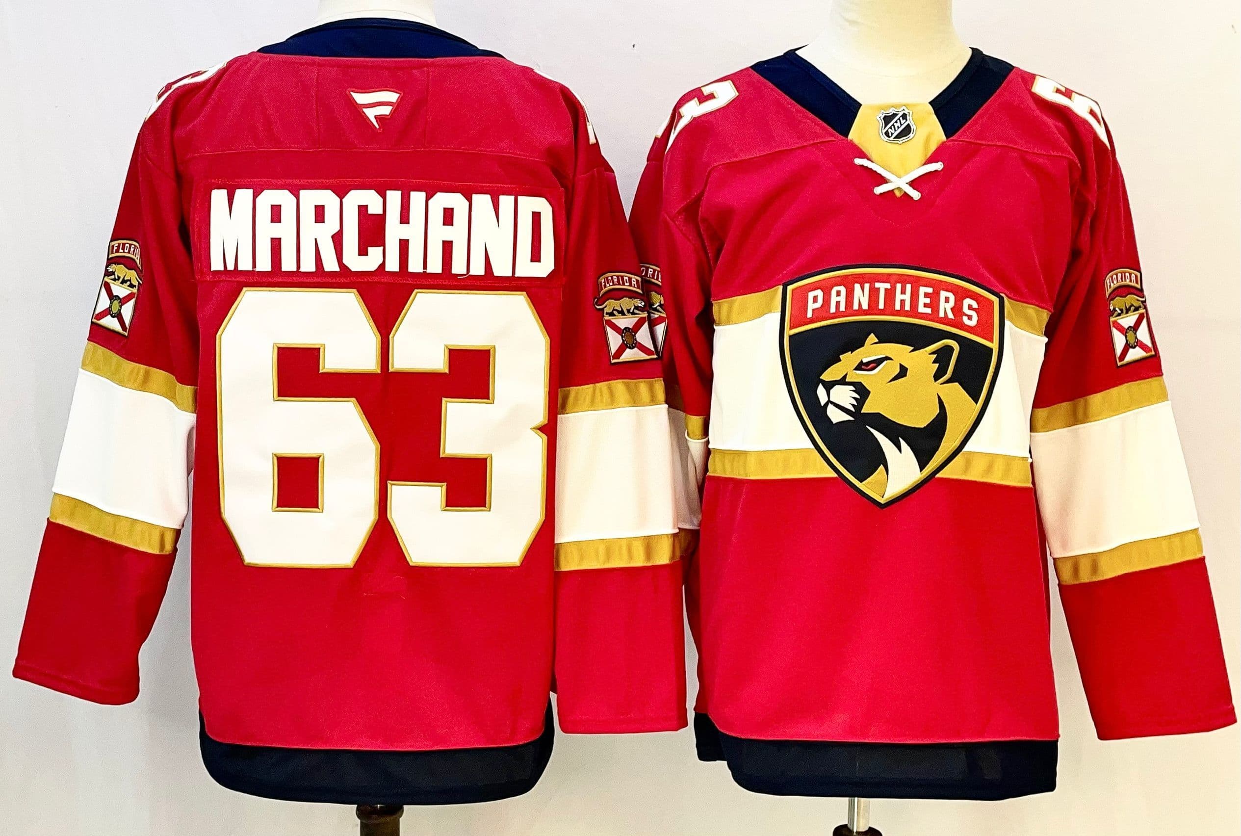 Men's Florida Panthers  Jersey - All Stitched  63 MARCHAND