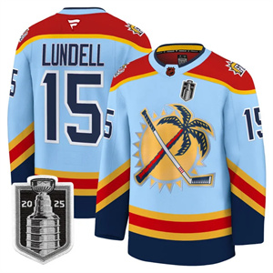 Men's Florida Panthers 2025 Stanley Cup Final Premium Jersey - All Stitched Anton Lundell  15