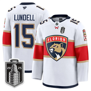 Men's Florida Panthers 2025 Stanley Cup Final Premium Jersey - All Stitched Anton Lundell