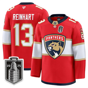 Men's Florida Panthers 2025 Stanley Cup Final Premium Jersey - All Stitched Sam Reinhart  13