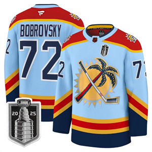 Men's Florida Panthers 2025 Stanley Cup Final Premium Jersey - All Stitched Sergei Bobrovsky   72
