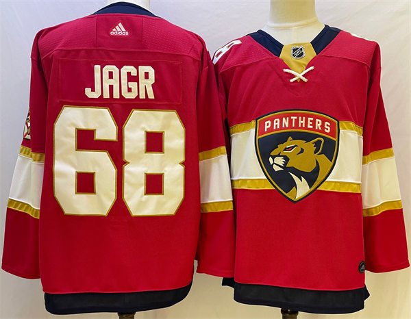 Men's Florida Panthers Retired Player #68 Jaromir Jagr adidas Red Home Jersey Stitched