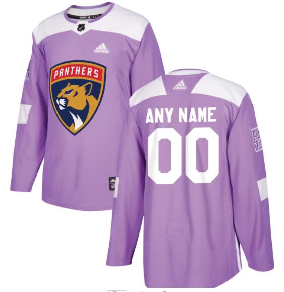 Men's Florida Panthers adidas 2018 Hockey Fights Cancer Custom Practice Jersey Stitched