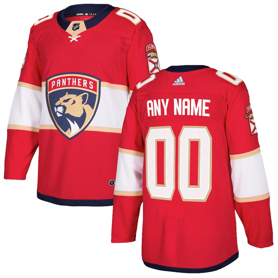 Men's Florida Panthers adidas Red Authentic Custom Jersey Stitched