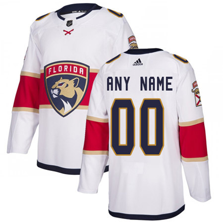 Men's Florida Panthers adidas White Away Custom Jersey Stitched