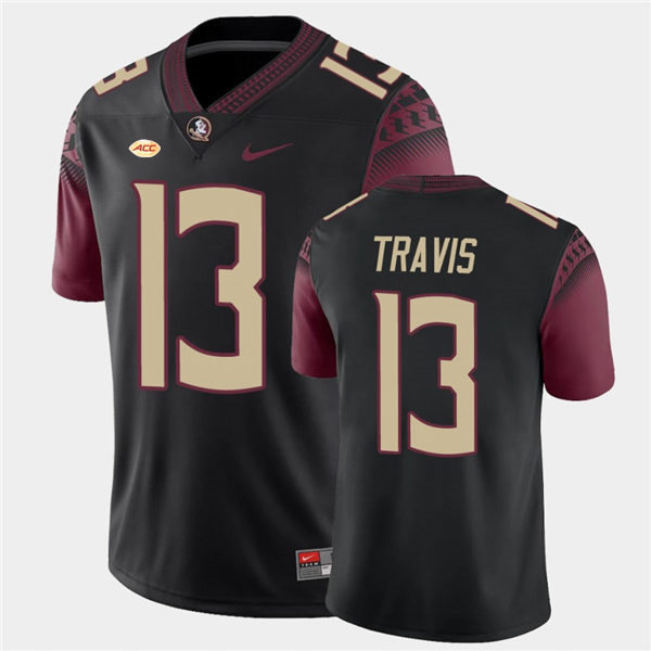 Men's Florida State Seminoles #13 Jordan Travis Nike Black College Football Game Jersey