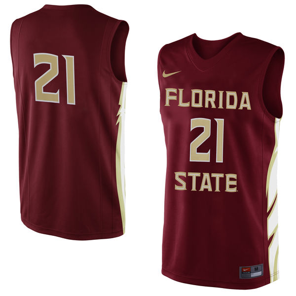 Men's Florida State Seminoles #21 Garnet Basketball Jersey