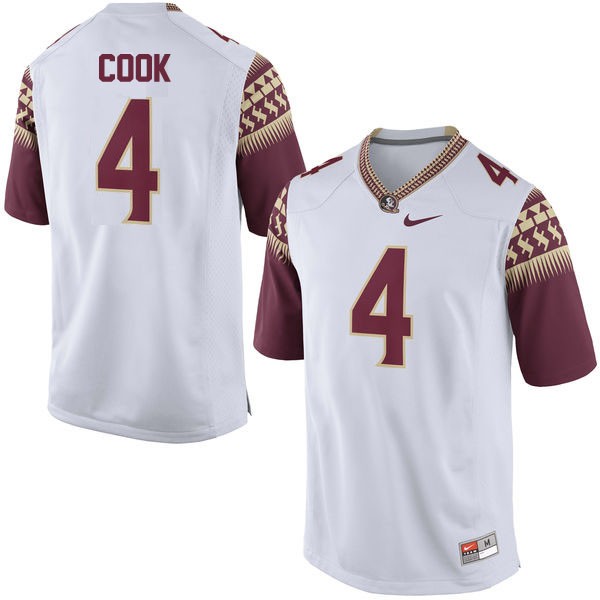 Men's Florida State Seminoles #4 Dalvin Cook White Football Jersey