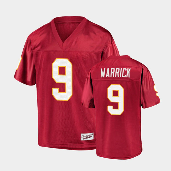 Men's Florida State Seminoles #9 Peter Warrick Champions Collection Garnet Football Jersey