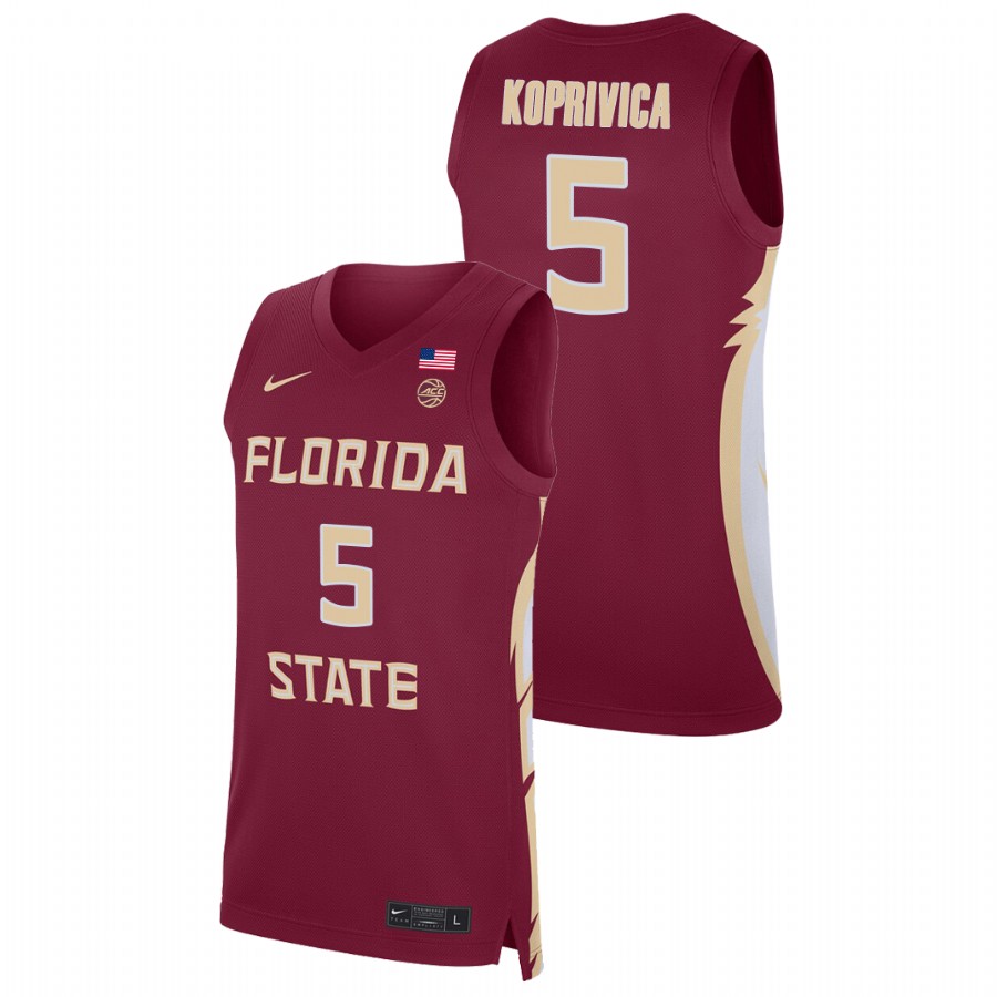 Men's Florida State Seminoles Balsa Koprivica Basketball 2021 Replica Jersey Red