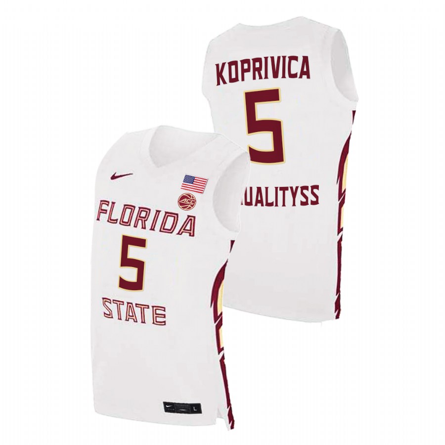 Men's Florida State Seminoles Balsa Koprivica Basketball 2021 Swingman Jersey White
