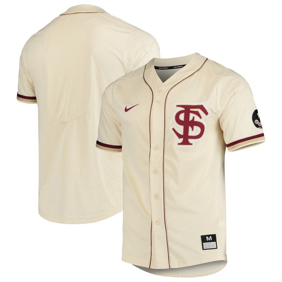 Men's Florida State Seminoles Blank Nike Cream Fs Baseball Jersey