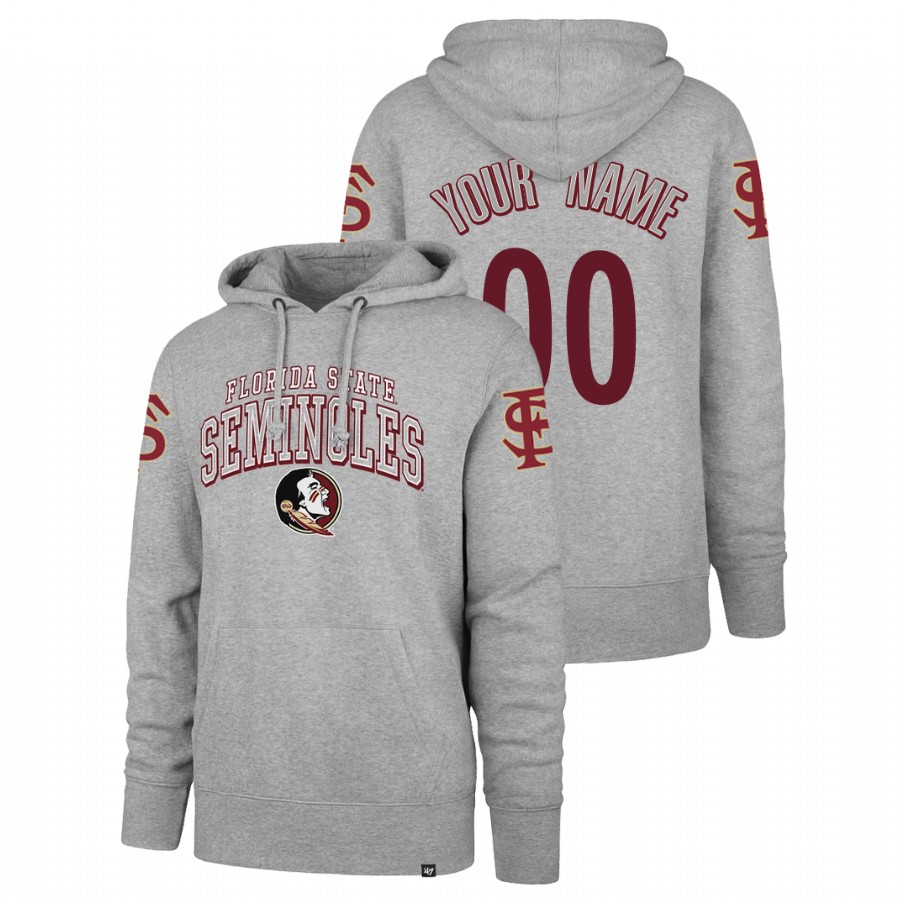 Men's Florida State Seminoles Custom Gray Double Decker Vintage Headline Hoodie
