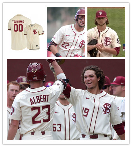 Men's Florida State Seminoles Custom Nike Cream Fs Baseball Jersey