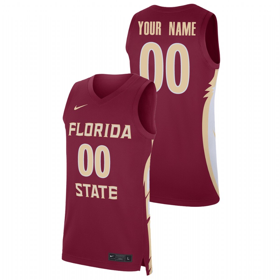 Men's Florida State Seminoles Custom Replica College Basketball Jersey Garnet