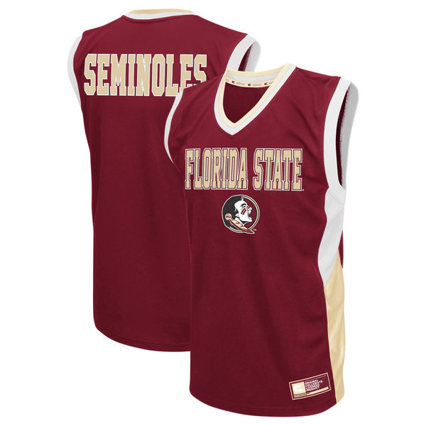 Men's Florida State Seminoles Garnet Colosseum Fadeaway Customized Basketball Jersey