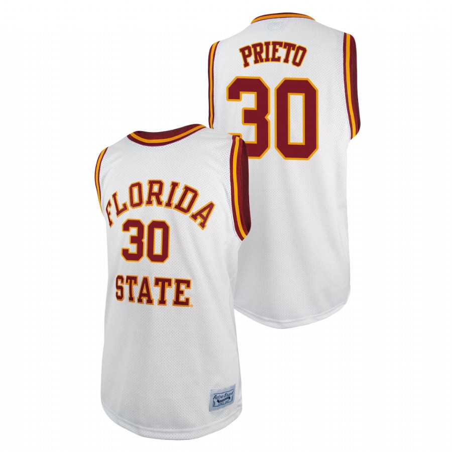 Men's Florida State Seminoles Harrison Prieto Basketball 2021 Original Retro Jersey White