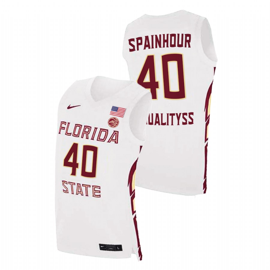Men's Florida State Seminoles Isaac Spainhour Basketball 2021 Swingman Jersey White