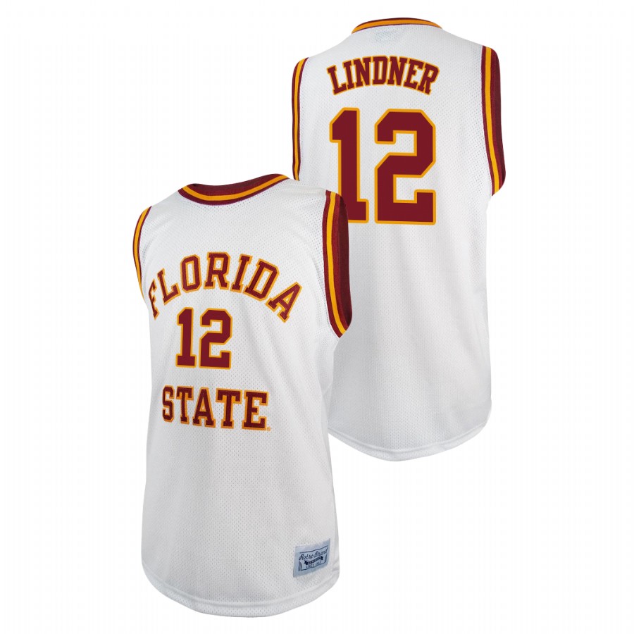 Men's Florida State Seminoles Justin Lindner Basketball 2021 Original Retro Jersey White