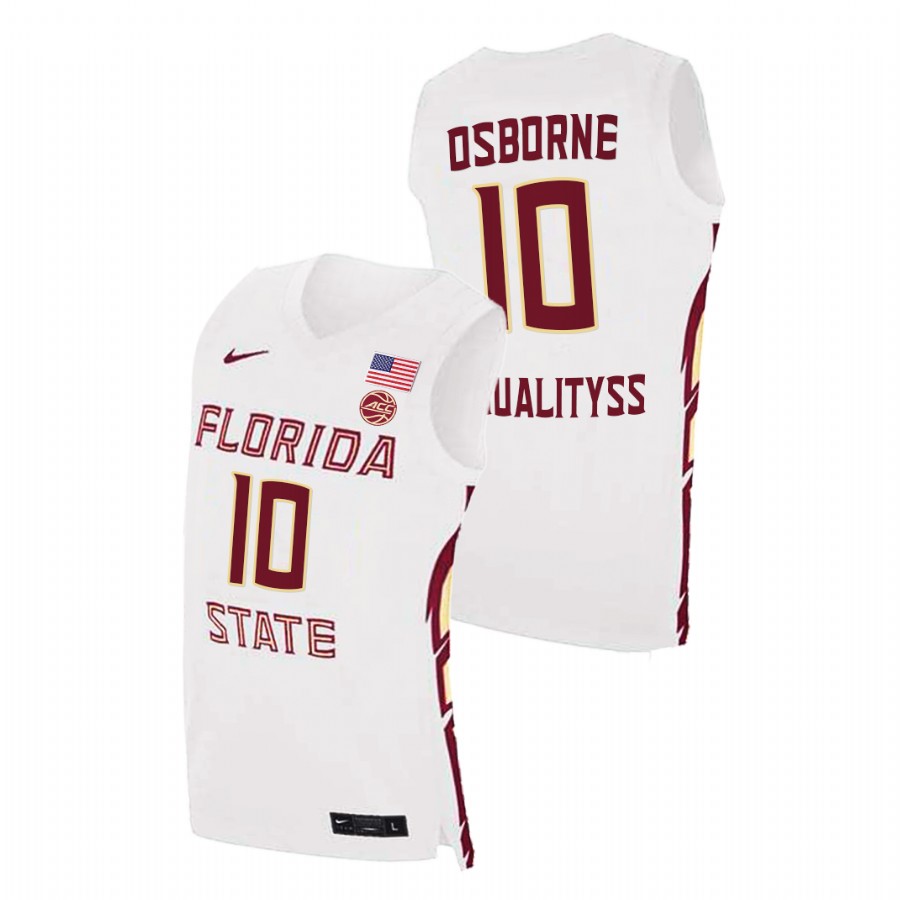 Men's Florida State Seminoles Malik Osborne Basketball 2021 Swingman Jersey White