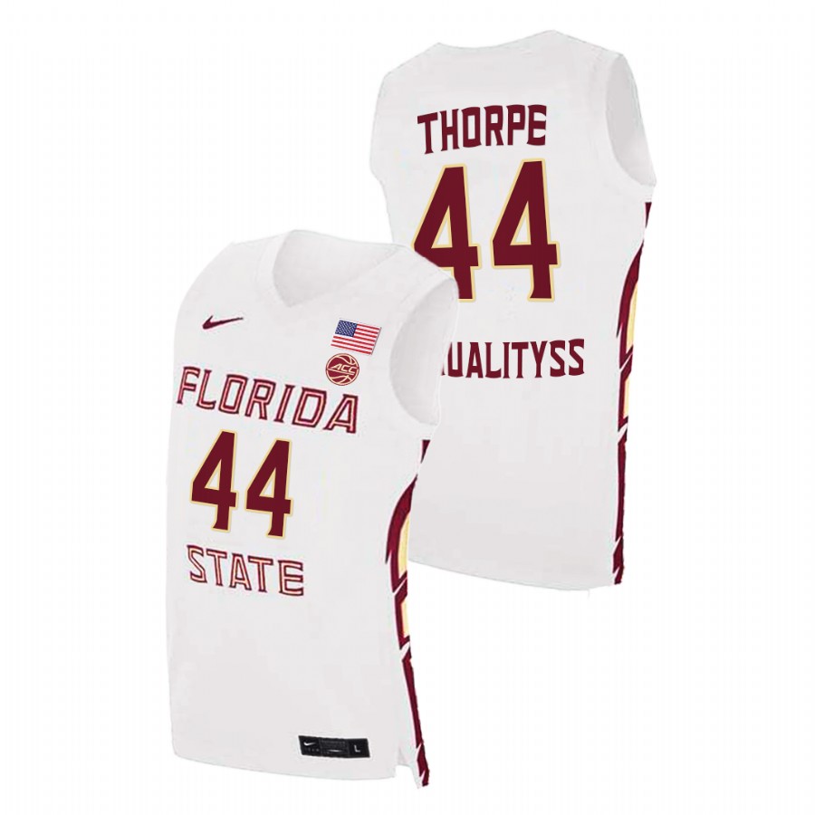 Men's Florida State Seminoles Max Thorpe Basketball 2021 Swingman Jersey White