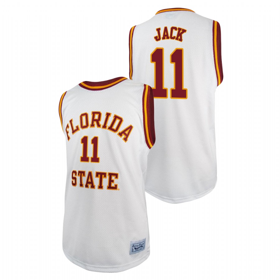 Men's Florida State Seminoles Nathanael Jack Basketball 2021 Original Retro Jersey White