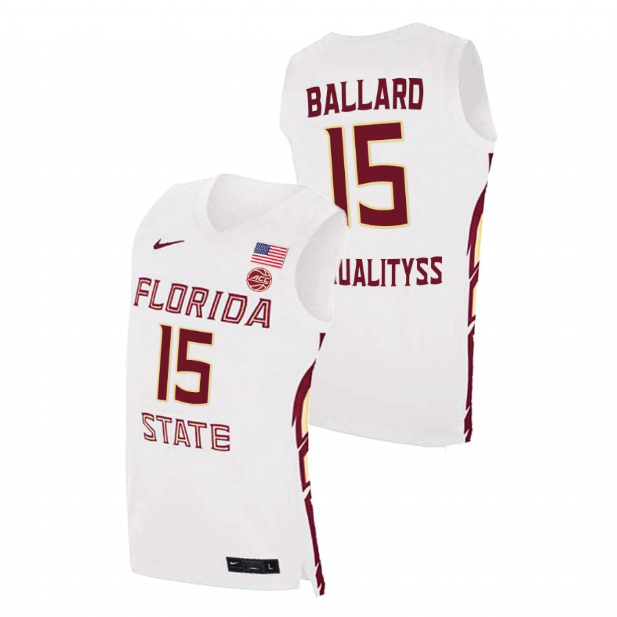 Men's Florida State Seminoles Quincy Ballard Basketball 2021 Swingman Jersey White